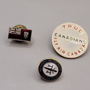 Vintage Lot Of 3 Canadian Lapel Pins Air Canada Ontario Flag Toronto Police